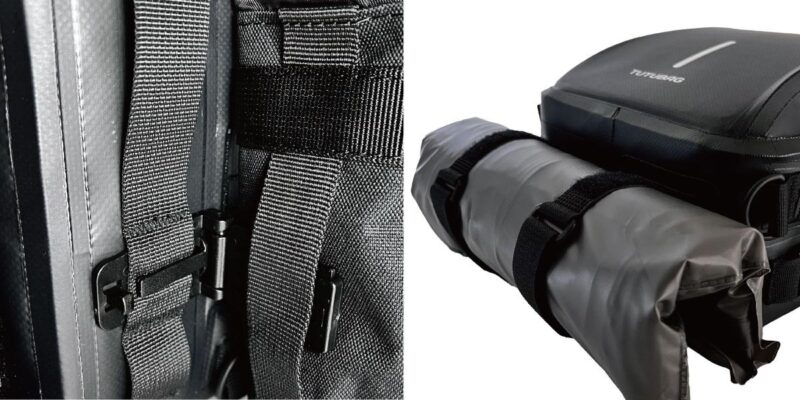 TUTUBAG MOLLE擴充系統特寫，支援多樣化配件安裝，增加機能性。