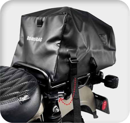 ROROBAG 3 安裝於機車扶手,穩定耐用,適合日常與長途騎行。
